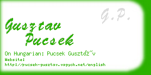 gusztav pucsek business card